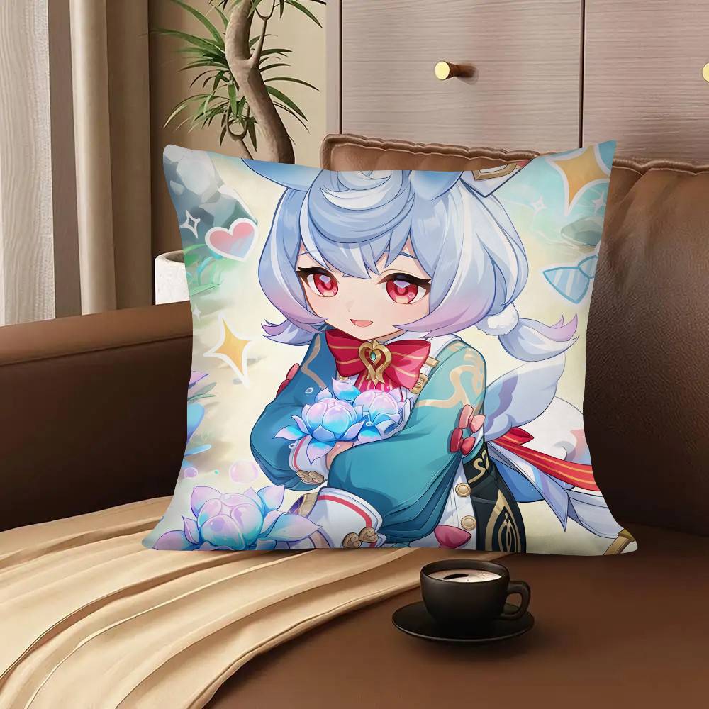 1pc Cartoon Anime Game Genshin Impact Sigewinne Pillow Case Fashion Square Pillowcase Bedroom Sofa Room Ins Decoration Leisure