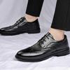 Einfarbige Schnür-Herren-Formalschuhe Atmungsaktiv im Sommer Runde Spitze Hohe Qualität Mode 39 Kleidung Rindsleder Gesellschaftsschuh Männlich