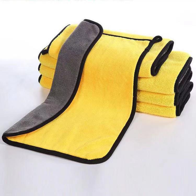 Dual-Color Coral Fleece Car Wash Towel - High Density, Double-Sided Cleaning Towel