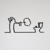 “Restroom Sign” Ornament, Fun Design, Restroom Sign, Minimalist Art, Original Humorous Design, 3D Line Art,
