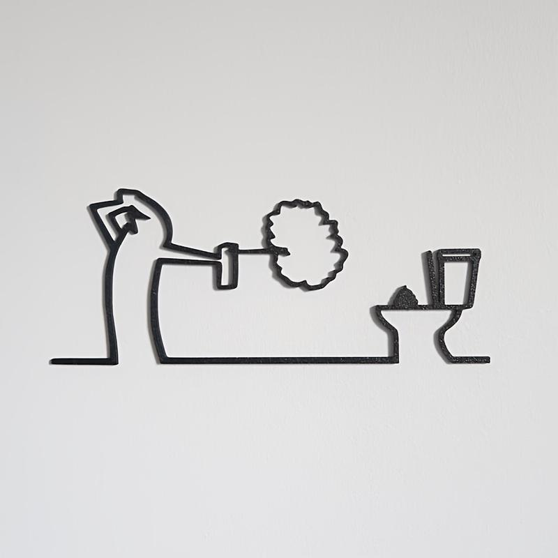 “Restroom Sign” Ornament, Fun Design, Restroom Sign, Minimalist Art, Original Humorous Design, 3D Line Art,