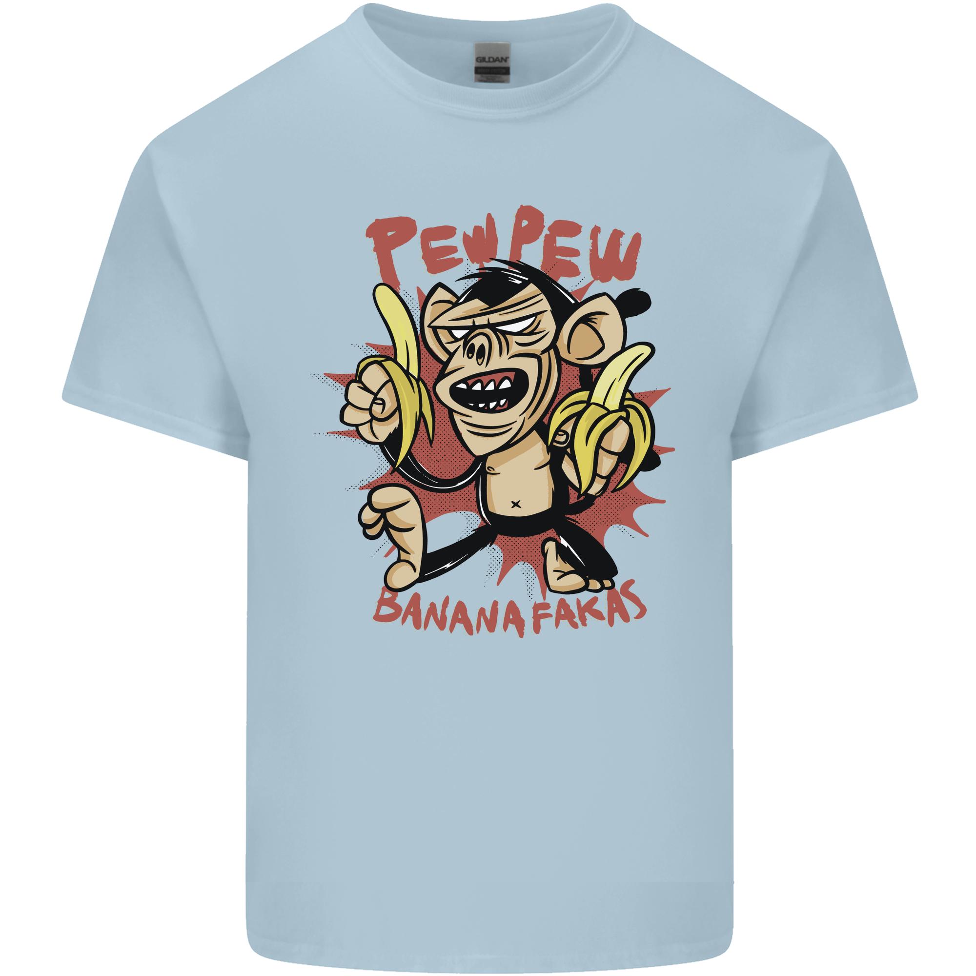 Pew Pew Bananafakas Bananas Monkey Crazy Unisexs Light Cotton TShirt S