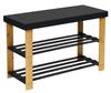 Milos Shoe Rack Bench With Shelves - Black