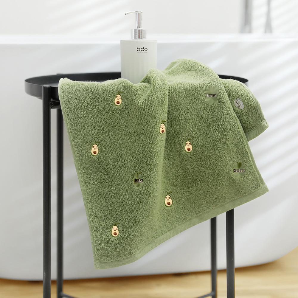 Avocado Embroidered 100% Cotton Face Towel - Soft & Absorbent, Customizable Logo