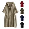 Spring Autumn Women Trench Coat Solid Color Loose Hooded Streetwear Literary Style Single Breasted Windbreaker Overcoat for Working