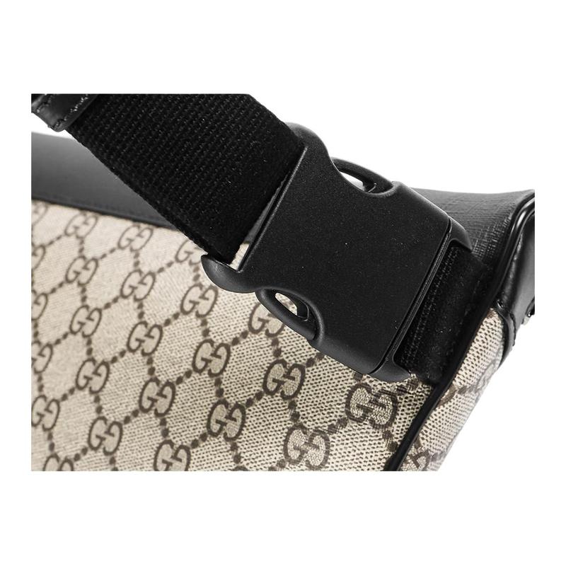 Gucci GG Supreme Adjustable Shoulder Strap Zipper Closure Canvas Canvas Bag Waist Bag Men's Light Brown