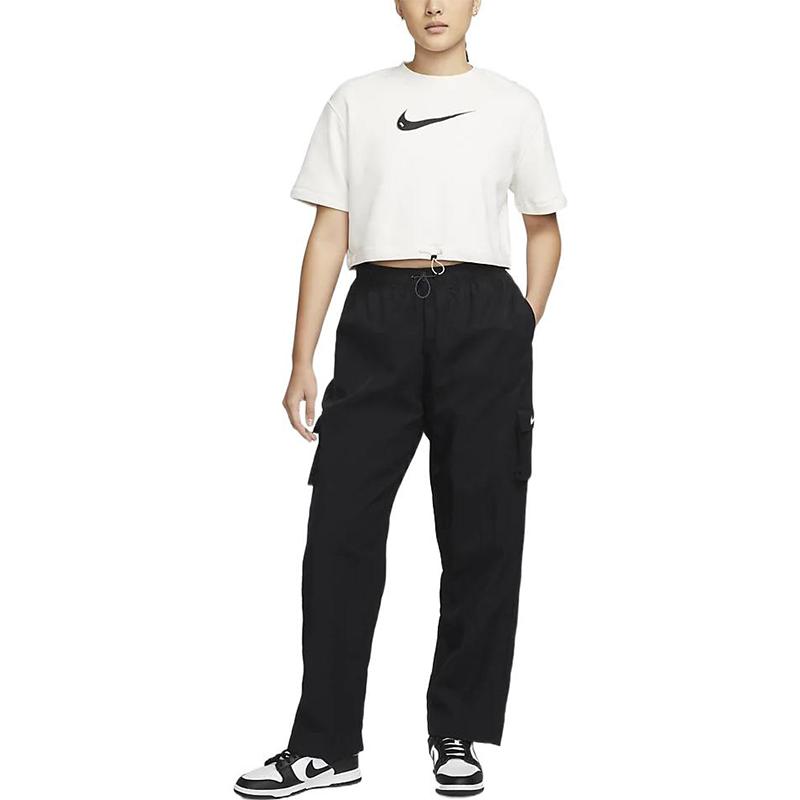 Nike Crop Tops Women's White Crew Neck Moderate DM6745-030