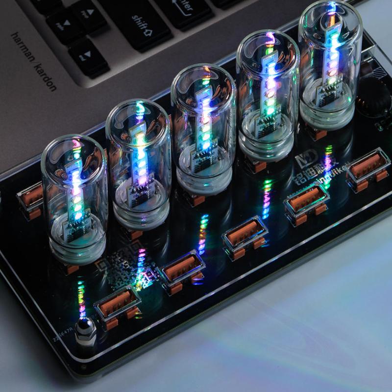 1Pcs Bedside Laptop Bedroom Car Usb Led Night Light Bulb Dimmable Multicolored Frosted Glass Cover Touch Sensor Reading Lighting