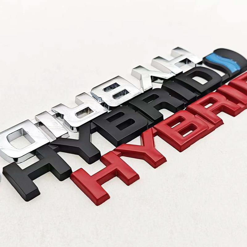 3D Metal Chrome HYBRID Logo Side Fender Rear Trunk Emblem Badge Car Sticker Decals For Toyota Prius Camry Crown Auris Rav4s TRD