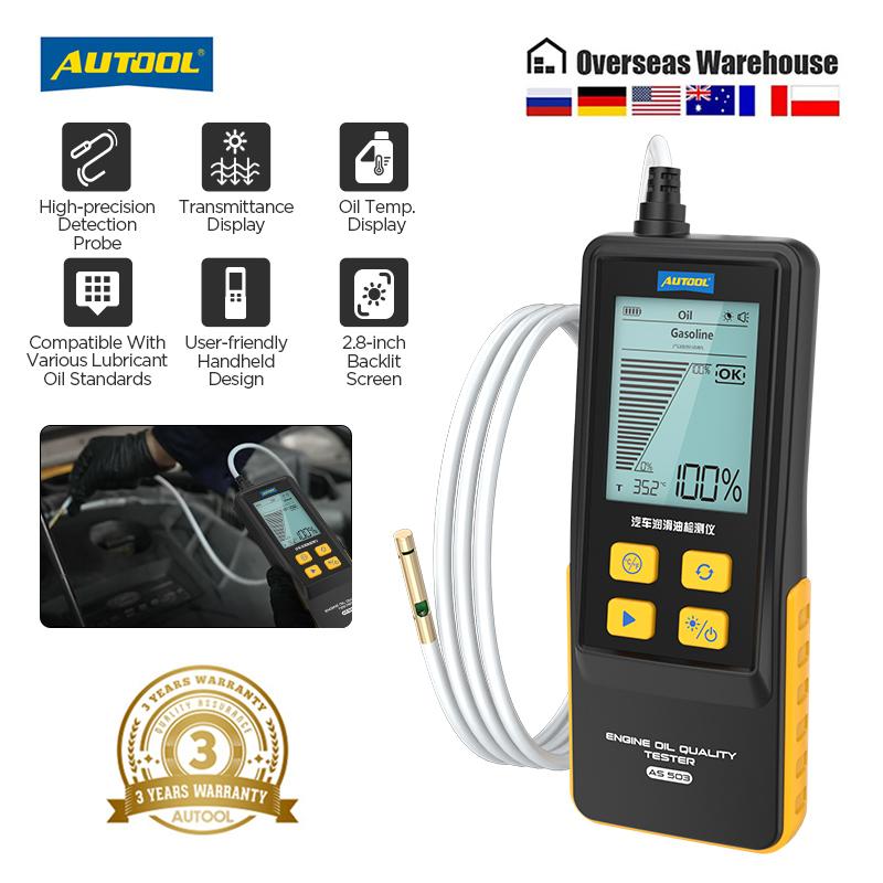 AUTOOL Engine Oil Tester with Digital Display for Auto Check Gasoline & Diesel Car Engine POA Oil Quality Repair Tools AS503