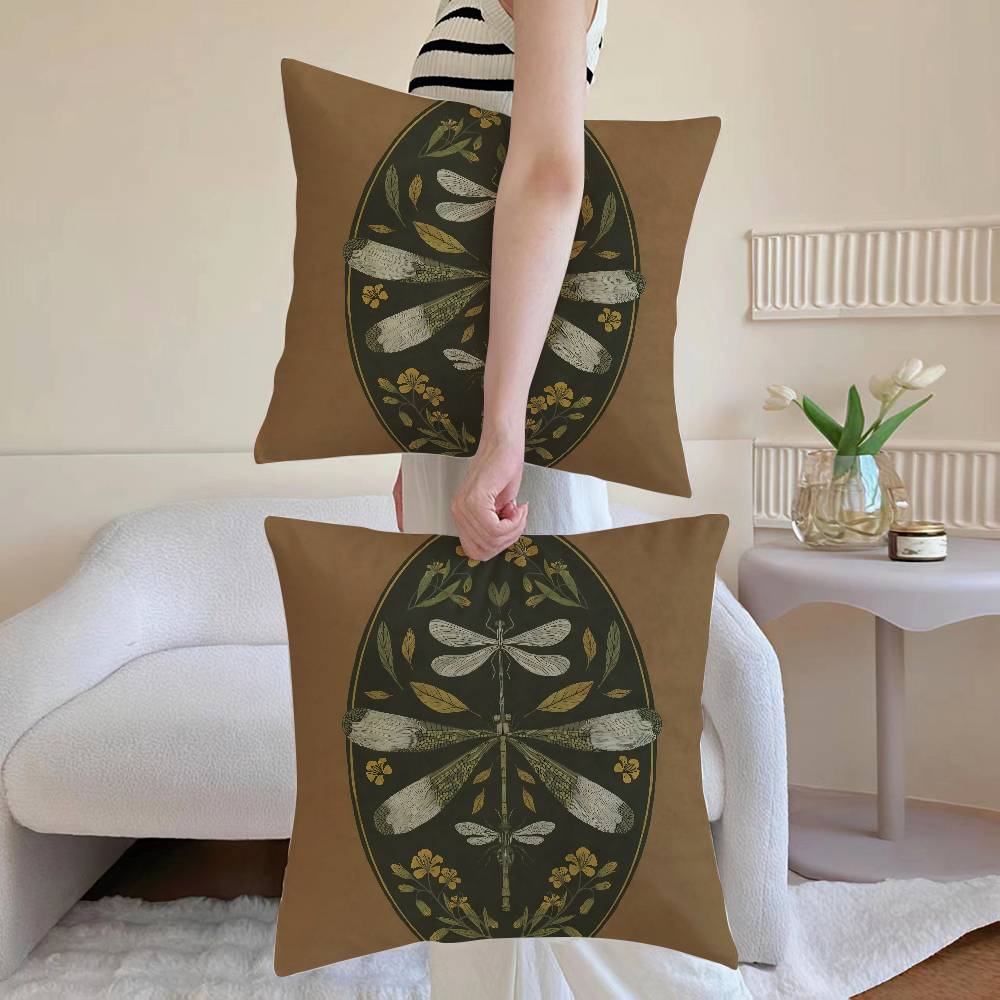 

Vintage vase print Pillow Case Sofa and Living Room Decorative Cushion Covers Dust-proof and Mite-proof Invisible Zipper 12x12Inch