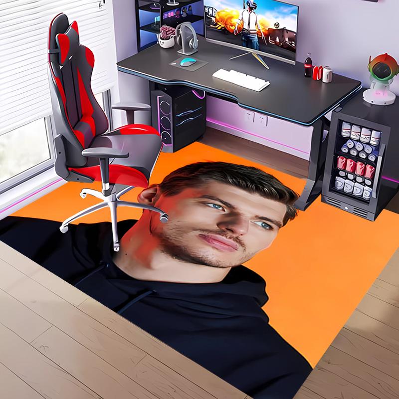 Racing Driver M-Max Verstappen -Themed Entrance Mat,Non-Slip Mat Area Rug,Room Decor,Outdoor Decor,Kitchen Rug,Doormat - Machine Washable,Easy to Clea