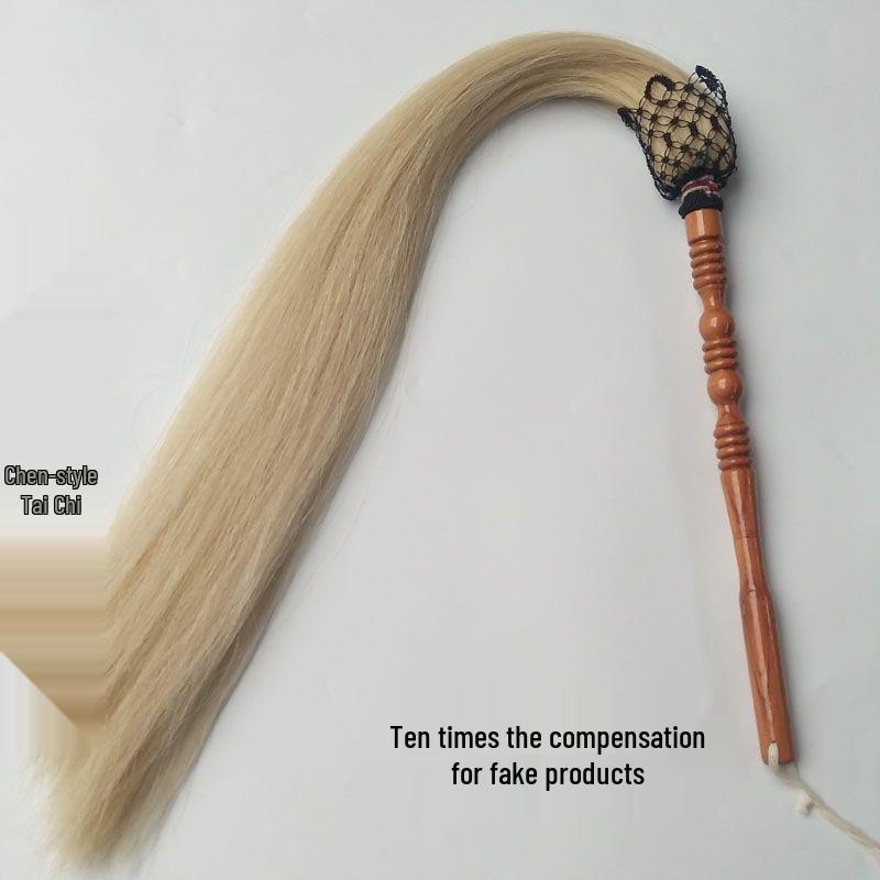 Ponytail Duster Brush: Peach Wood & Jujube Wood with Real Horsehair