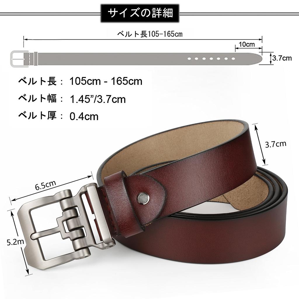 JingHao Genuine Leather Plus Size Casual Jeans Business Work Brown Length Belt Length Aa10 Men's Belt, Belt, Belt, Belt, & Black, 105cm-165cm (31"-33"
