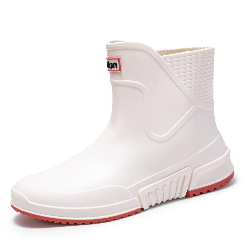Fashion rain shoes men's trend short tube water shoes outer wear work shoes medium tube waterproof non-slip wear-resistant rain boots women