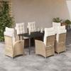 VidaXL 7-Piece Garden Dining Set with Cushions, Patio Table and Chairs, Patio Furniture, Outdoor Furniture, 3213239
