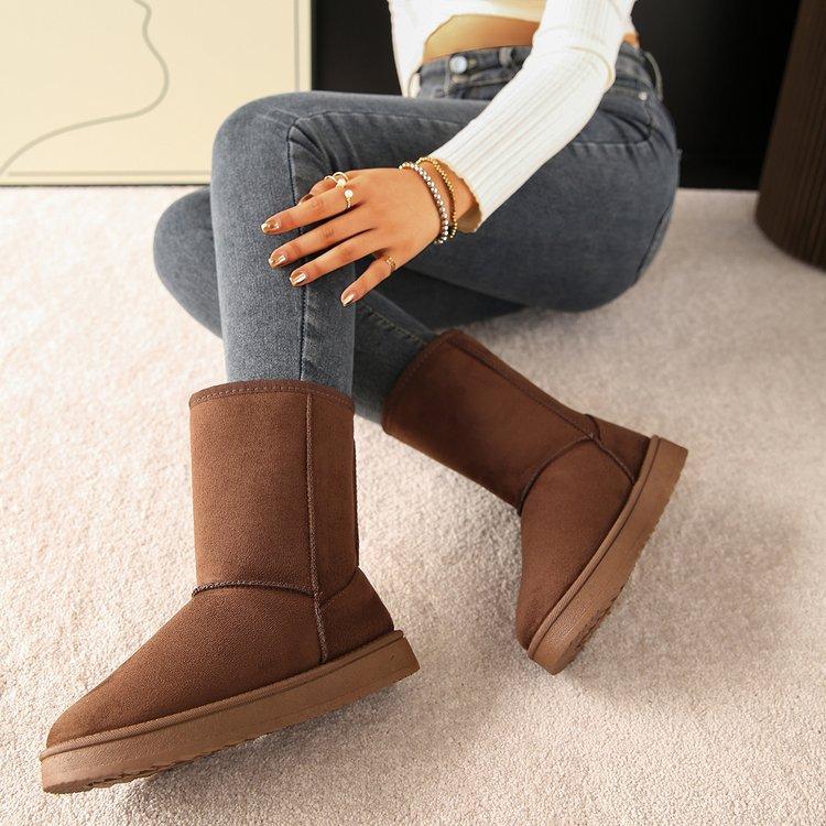 Women's soft elastic winter warm cold padded snow boots thick-soled non-slip wear-resistant outdoor leisure sports cotton boots