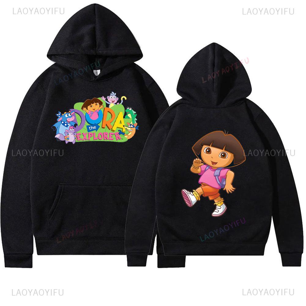 Dora The Explorer Fashion-Forward Fans Cozy Hoodies with Vibrant Prints HoodyCreativity Adventure Cartoon Adult Tops Women Gift