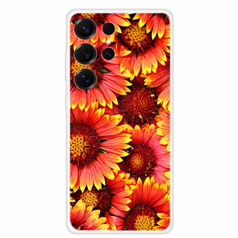 For Samsung Galaxy S26 Ultra Clear Funda Soft TPU Silicone Phone Case S 26 Ultra Cover Transparent Bumper Fashion Flower Lovely