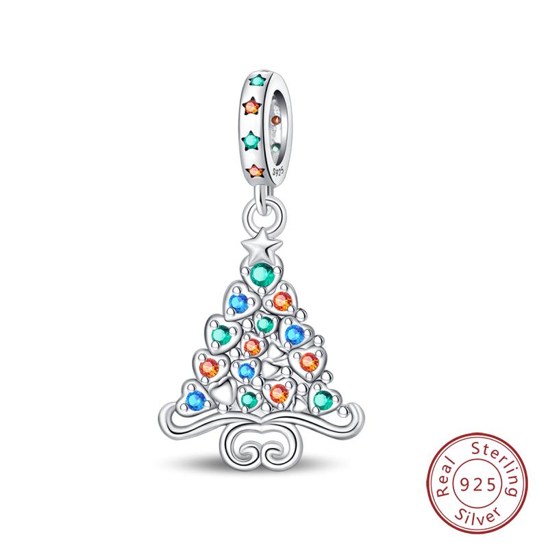 New Winter Charms Bead Copper Snowflake Snowman Penguin Deer Dangle Fit Bangle Bracelet Necklace Diy Jewelry