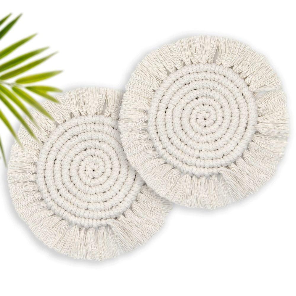 Tassels Water Cup Mat Absorbent Insulated Dining Table Mat Boho Coaster Tabletop Protection