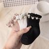 3Pairs/Lot Baby Girls Pearl Socks Spring Autumn Princess Kids Cute Socks Toddler Soft Cotton Lace Short Tube Sock For 0-7Years
