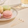 100PCS Disposable Fruit Tags, Pearl Decor Bamboo Sticks, Sharp Tip Luxury Style Skewers, for Cocktails Dessert Cakes Afternoon Tea Decorations
