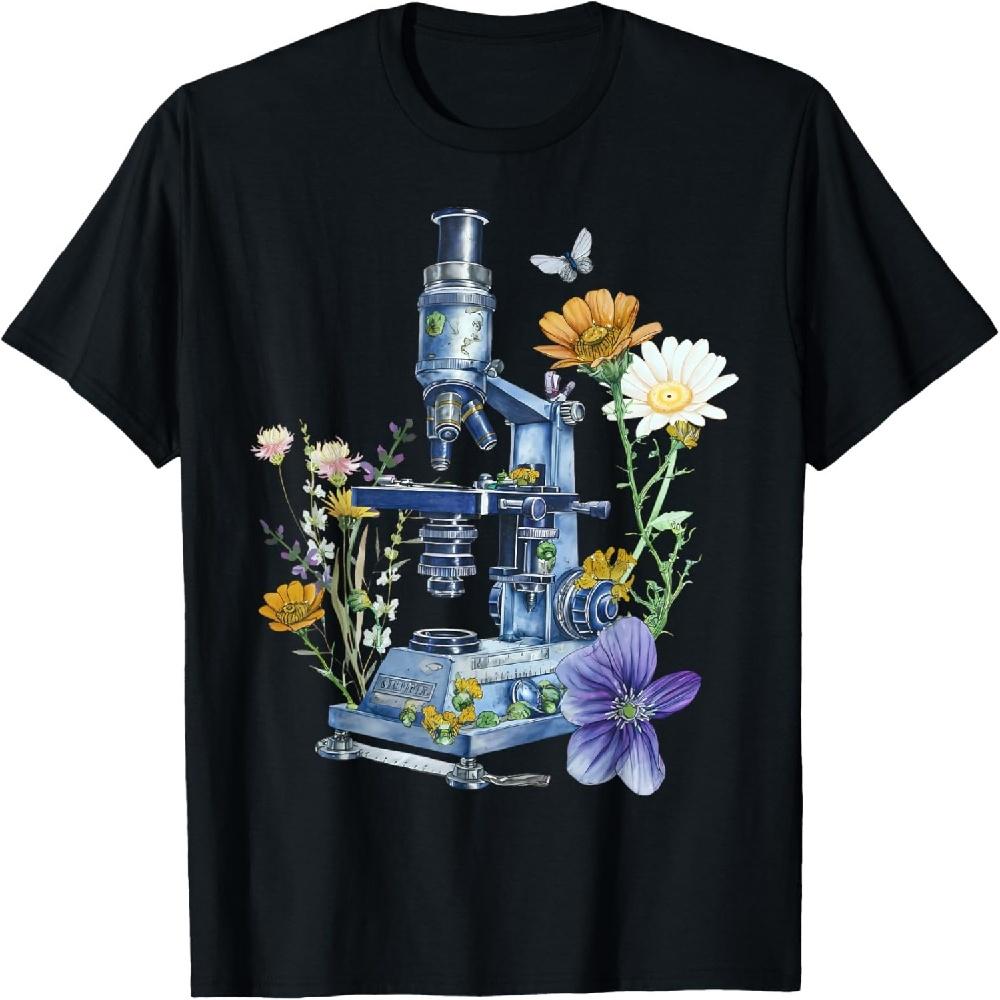 

Floral Microscope Science Butterfly T-Shirt - Unisex Adults, Black, Small, Short Sleeve XXXXXL чорний