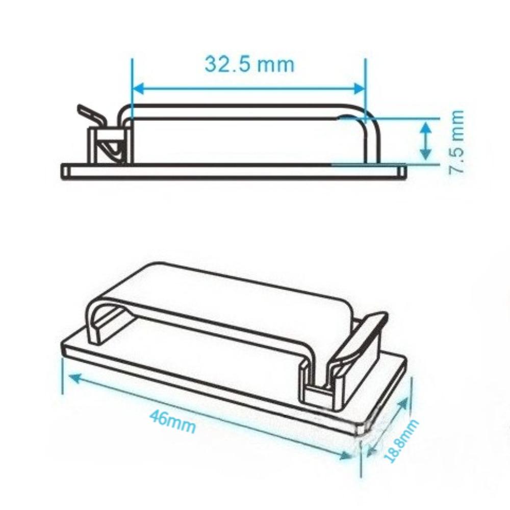 Adhesive Cable Clip, Self-Adhesive Wire Fixing Buckle with 3M Tape, PA66 Nylon Clip for Home Office Electrical Wiring