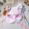Anime Demon Fox Mask Cosplay Party Hand-painted Japanese Half-face Mask Masquerade Kabuki Role-playing Props