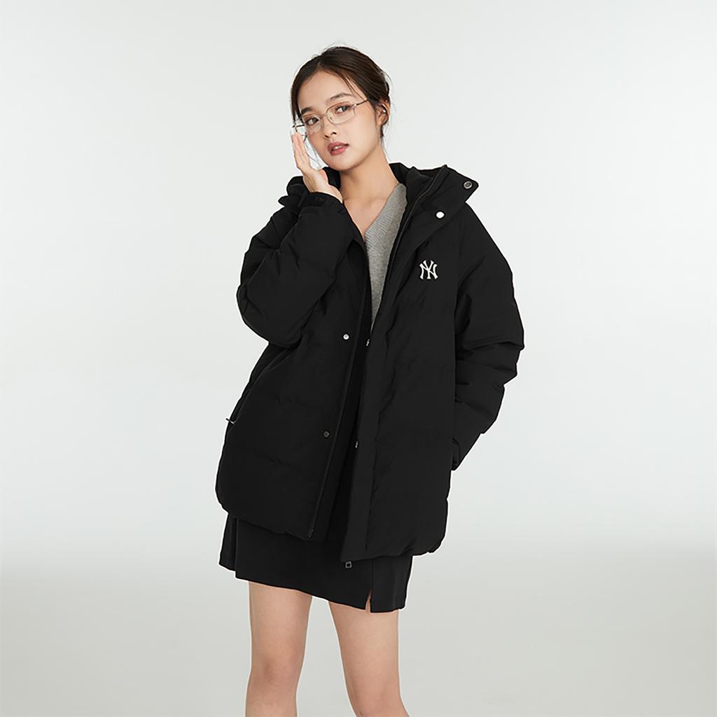 MLB 23FW New York Yankees Solid Color Loose Comfortable Single-Breasted Stand Collar Windproof Warm Down Jacket Unisex Jacket Black 3ADJB2036-50BKS