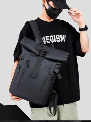 Mochila de Moda Multifuncional Resistente al Agua: Bolsa para portátil de gran capacidad, color sólido de alta calidad