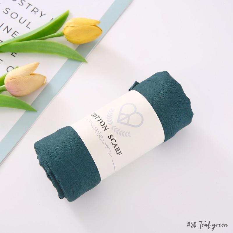 Fancy Fine Pleated Rayon Cotton Scarves Micro Crinkle Soft Cotton Long Shawl Factory Hemming Cheap Price Hijab