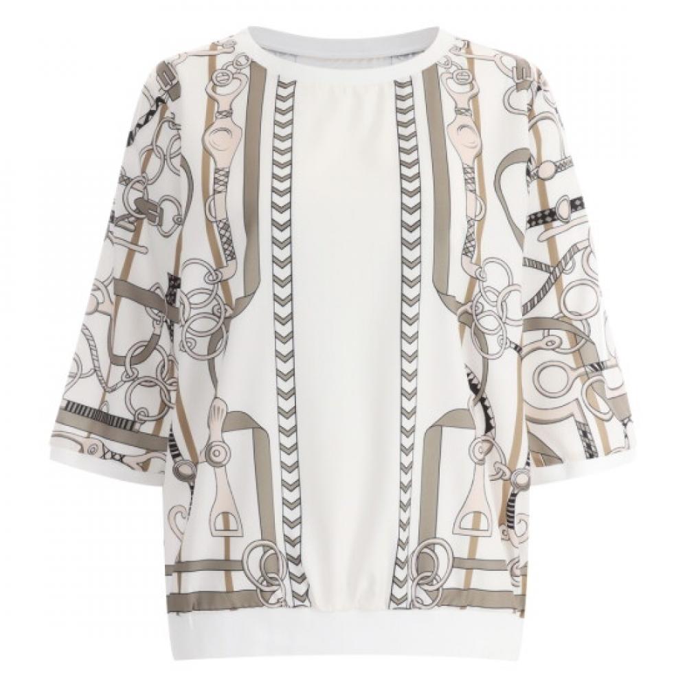Shop Women Loose Fit Short Sleeve Blouse Ivory Cho Wbl 11874