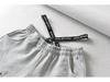 Summer Spicy Girl Style Elastic Waist Patchwork High Waist Wide Leg Casual Shorts for Women