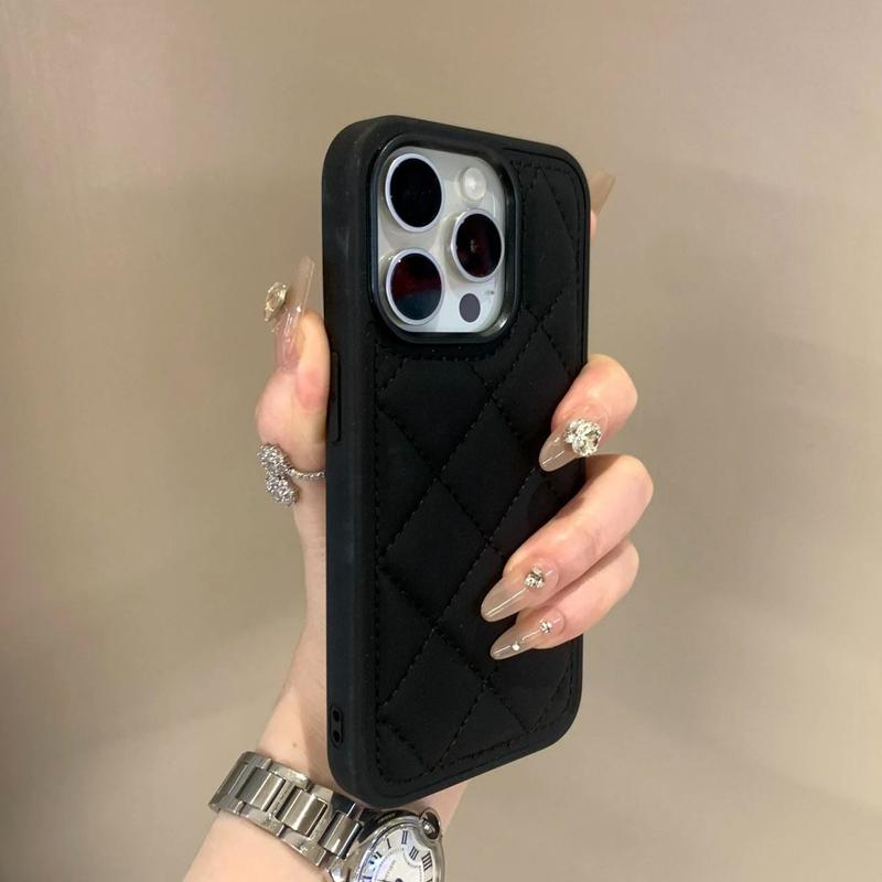 

Lingge Pattern Cortex Phone Case For iPhone 11 12 13 14 15 16 Pro Max Plus Shockproof Bumper Back Cases Cover For iPhone 14 Plus