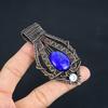 Lapislazuli Anhänger Handgefertigter Edelsteinschmuck, 999 Kupferdraht gewickelter Anhänger, Schmuckanhänger mit einzigartigem Design