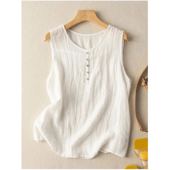 

Летние праздничные майки с круглым вырезом, женские однотонные блузки без рукавов, хлопковые рубашки, повседневные свободные пляжные топы XXXXL белый