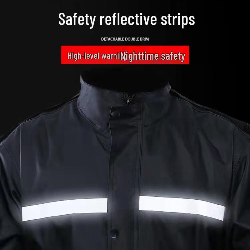 Protective Reflective Motorcycle Rain Suit - Ideal for Construction, Cycling & Riding