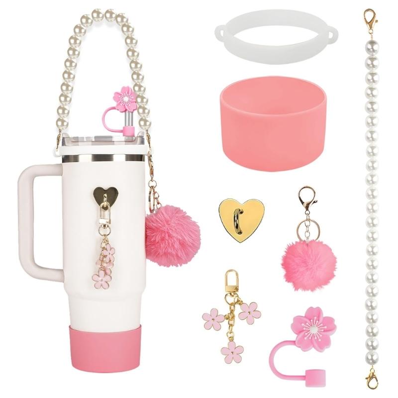 Water Bottle Holder with Handle Protective Silicone Sleeve Water Cup Accessory Silicone Texture for Decorating Bottle