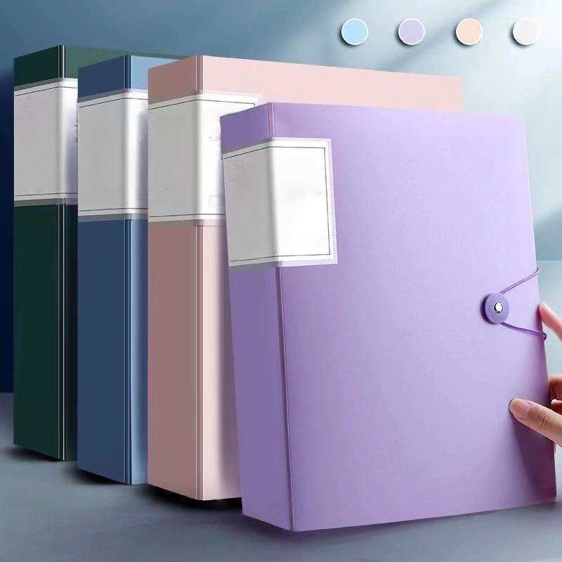 A4 60-Pocket Large Capacity Transparent File Folder with Transparent Front Cover & Labeling System - Heavy-Duty PP Material