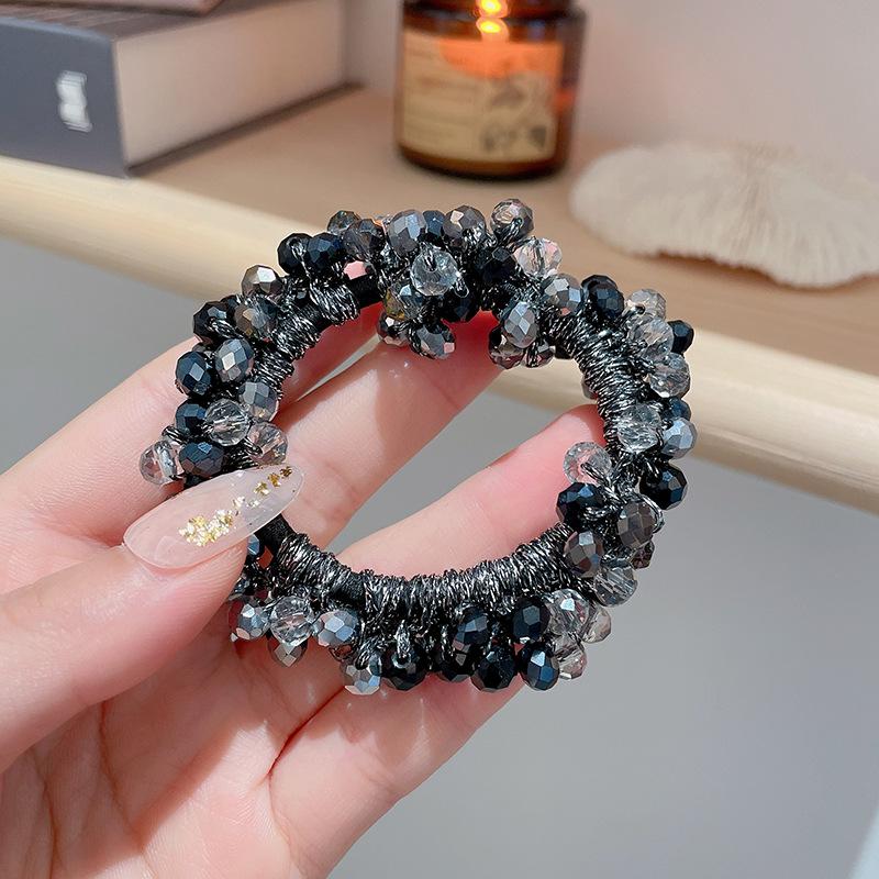 

Exquisite Crystal Pearl Hair Tie - Durable Elastic Band for Stylish Ponytails