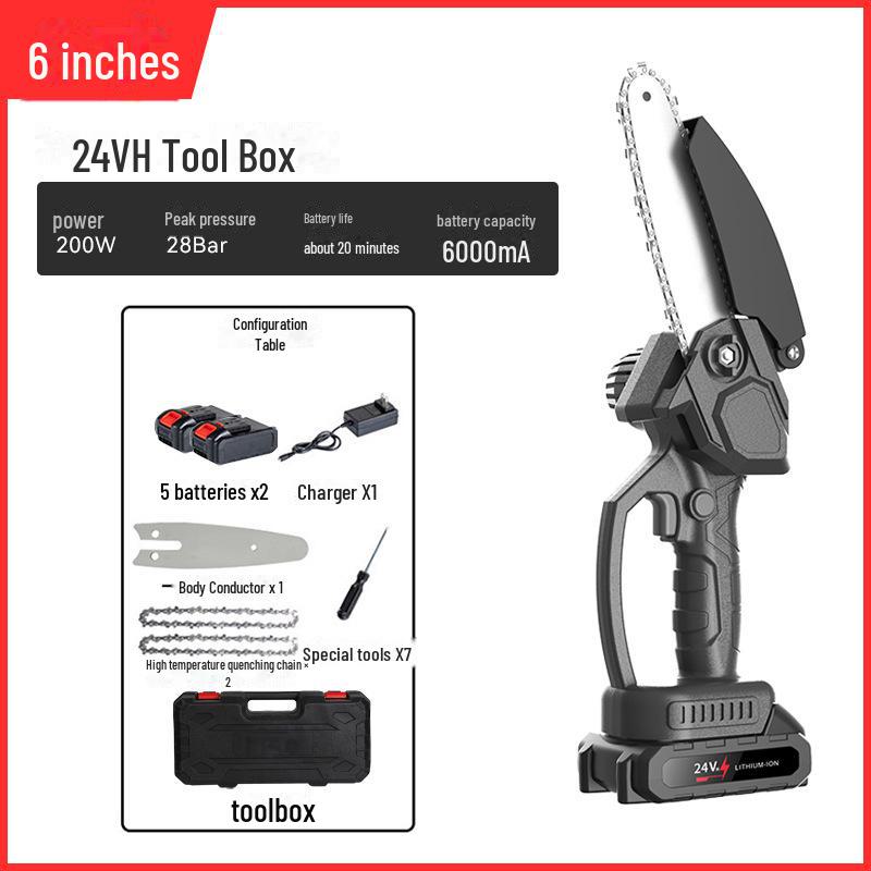 High-Power Rechargeable Handheld Electric Chainsaw for Tree Pruning and Logging