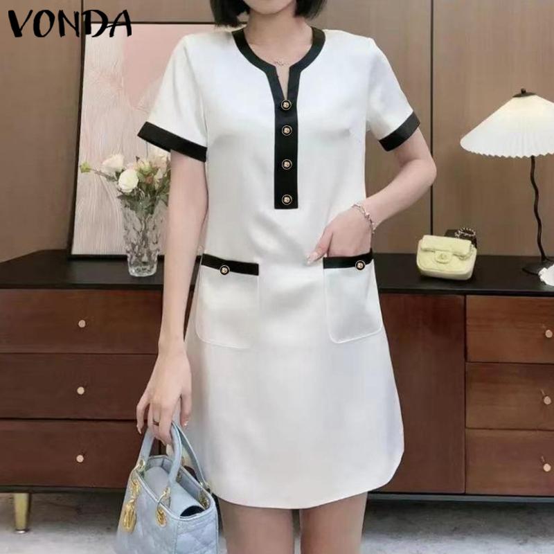 

Летнее женское короткое платье с короткими рукавами VONDA