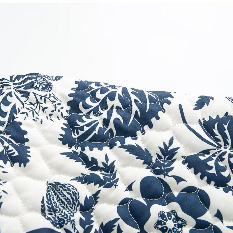 Kaslead New Women clothes Western Style Fashion Print Quilted Cotton Cotton-padded jacket Long sleeve Cotton-Padded Coat