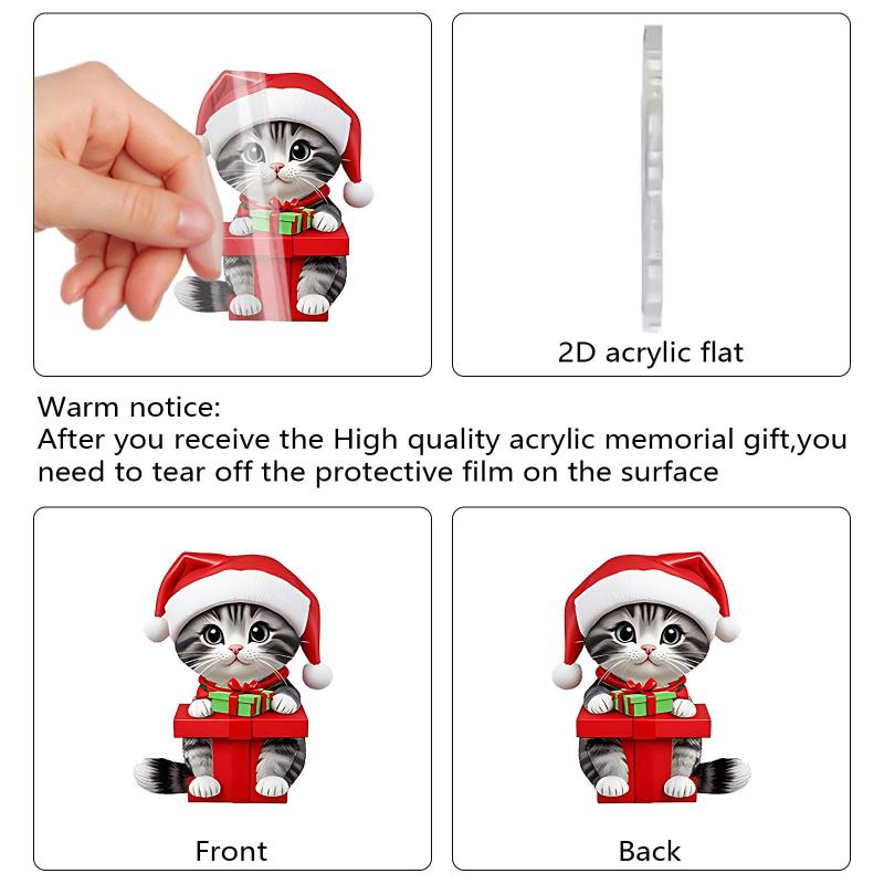 Kätzchen Adventskalender 2025 2D Acryl Katzenanhänger Weihnachtsbaumdeko 24 Tage Weihnachten Countdown Kalender Geschenk Für Katzenliebhaber