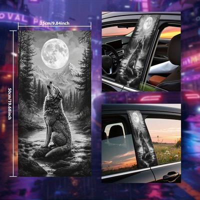 Premium Mid-column Sticker Set, Bumper Sticker, Car Decal, Waterproof and Scratch-resistant PVC Material. Moonwolf Sticker