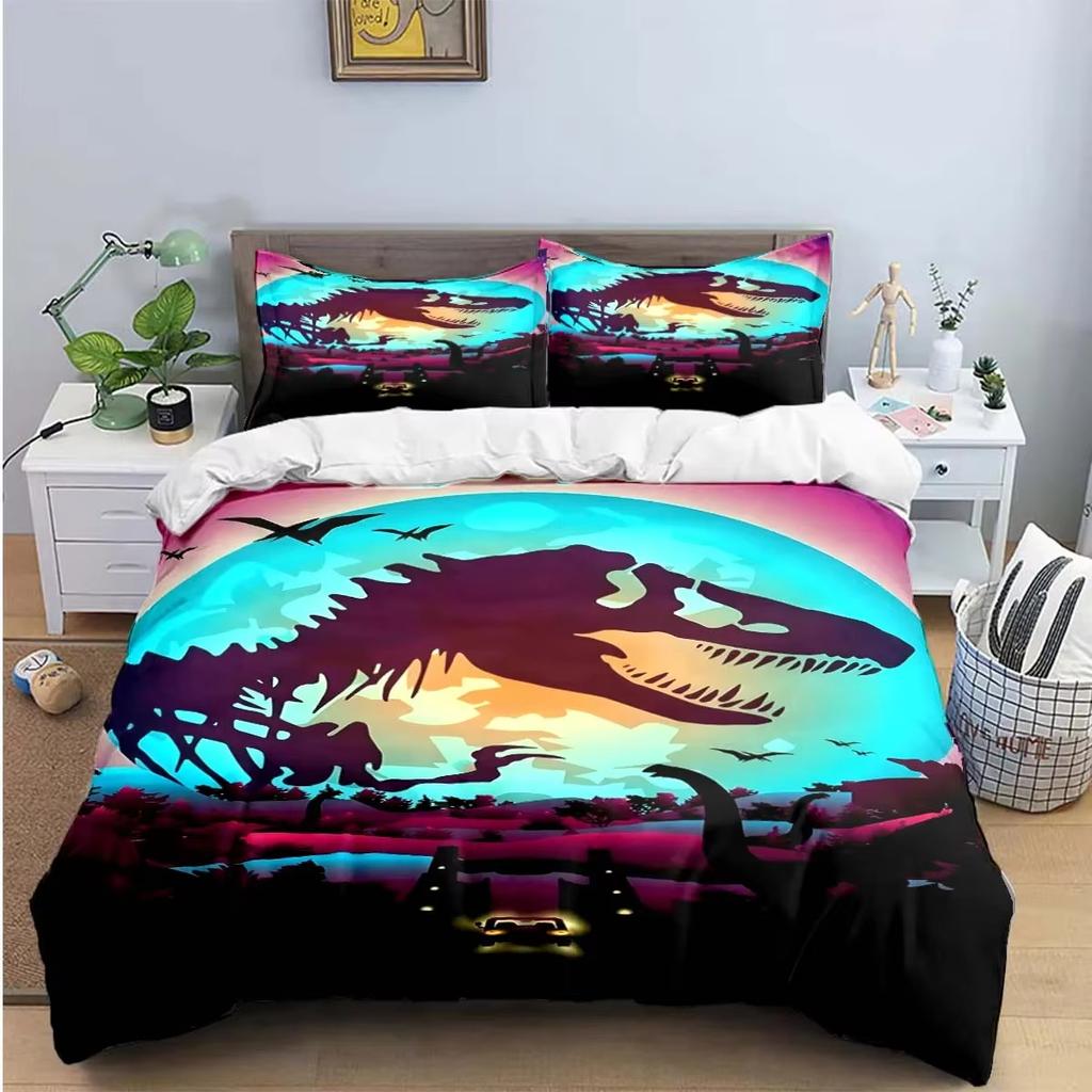 Mode 3D Dinosaur J-Jurassic Park Tryck Sängkläder Sängförsörjningsset Påslakan Sängöverkastset Sängklädesset Lyxgåva