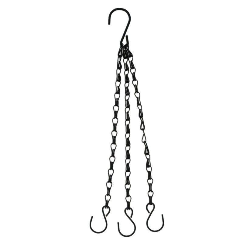 Black 23-Inch Hanging Chain Strap for Flower Pots, Bird Feeders, and Lanterns