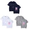 Bts Tryckt T-shirt Kortärmad Bomull Vardagskläder För Fans Mode